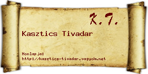 Kasztics Tivadar névjegykártya