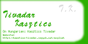 tivadar kasztics business card